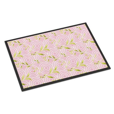 Carolines Treasures Gemoetric Circles on Pink Watercolor Indoor or Outdoor Mat, 24 x 36 in. BB7492JMAT